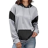 Quatrefox Hoodies for Women Long Sleeve Sweatshirt Pullover with Pockets Casual Loose Fit Tops Hoodie Clothes