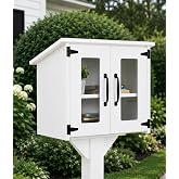 Ilyapa Library Box Outdoor, 22x14x19 White - Little Outdoor Book Library | Composite, All Weather Material, HD Construction, For Neighborhood &amp; Community Book Sharing, Library Kit