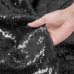 BEDDEB Black Sequin Backdrop Curtain, 2PCS 2FTx8FT