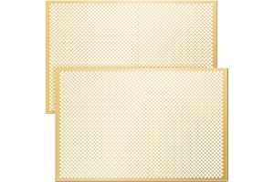 Gisafai 2 Pcs Cloverleaf Aluminum Sheet 2 Feet by 3 Feet Perforated Metal Sheets 0.02 Inch Thick Metal Mesh Aluminum Sheet Decorative for Indoor Outdoor (Gold)