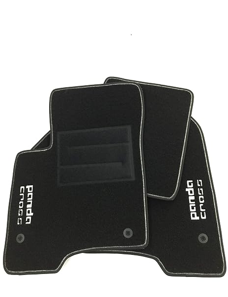 Tappetini Auto Per Fiat Panda Nuova Dal 2012 - Con Logo 3D, 2 Pin Di Sicurezza, Made In Italy, Alta Qualità