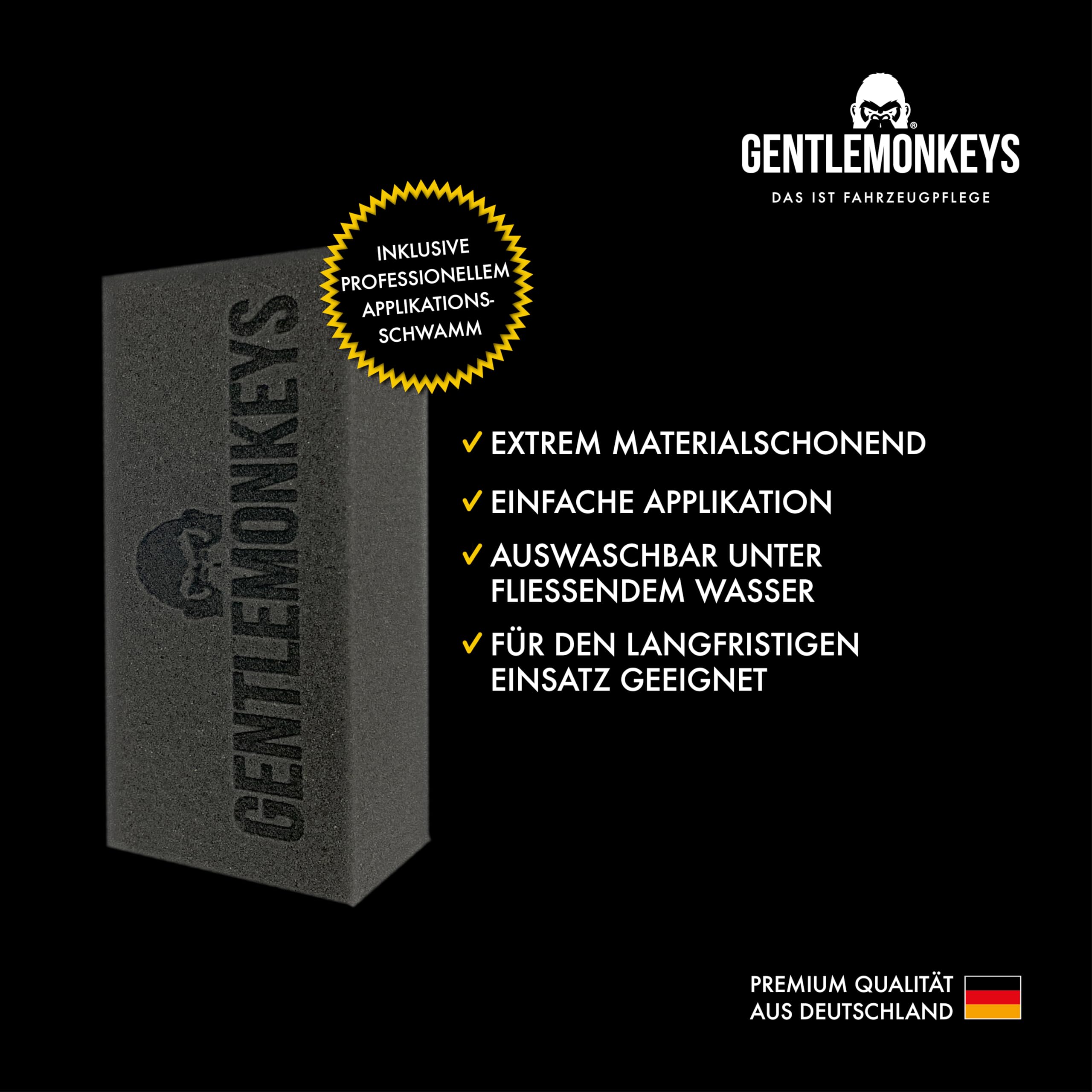 GENTLEMONKEYS Profi Innenraumreiniger Set Auto (500ml + Mikrofasertuch & Schwamm) • Porentiefe Reinigung aller im Fahrzeug verbauten Materialien • Universell einsetzbar • Biologisch abbaubar 4