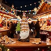 Christmas Gnomes Decor Resin Christmas Gnomes Figurines Holiday Gnome Figurines for Indoor Tabletop Decor Table centerpieces Window Sill Gifts (White)