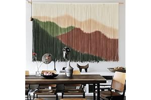 IOWER Macrame Wall Hanging Large Boho Tapestry Mountain Landscape Wall Art Handmade Rope Wall Decor for Living Room Bedroom Apartment Dorm57 W x 35" L
