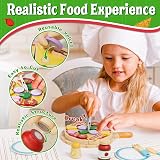 Lehoo Castle Wooden Kitchen Food Toys Pizza Pasta Play Set 3+ Years view 3