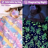 Toyssa Unicorn Gift Set for Girls 4-12 Years - Glow Blanket, Water Bottle, view 3