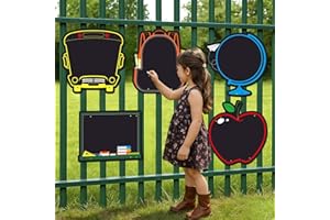 MotiMind 5 Pcs Giant Outdoor Chalkboard for Kids 19.7"x15.8" Suitable Indoor and Outdoor Use, Cute Large Black Chalkboard Pan