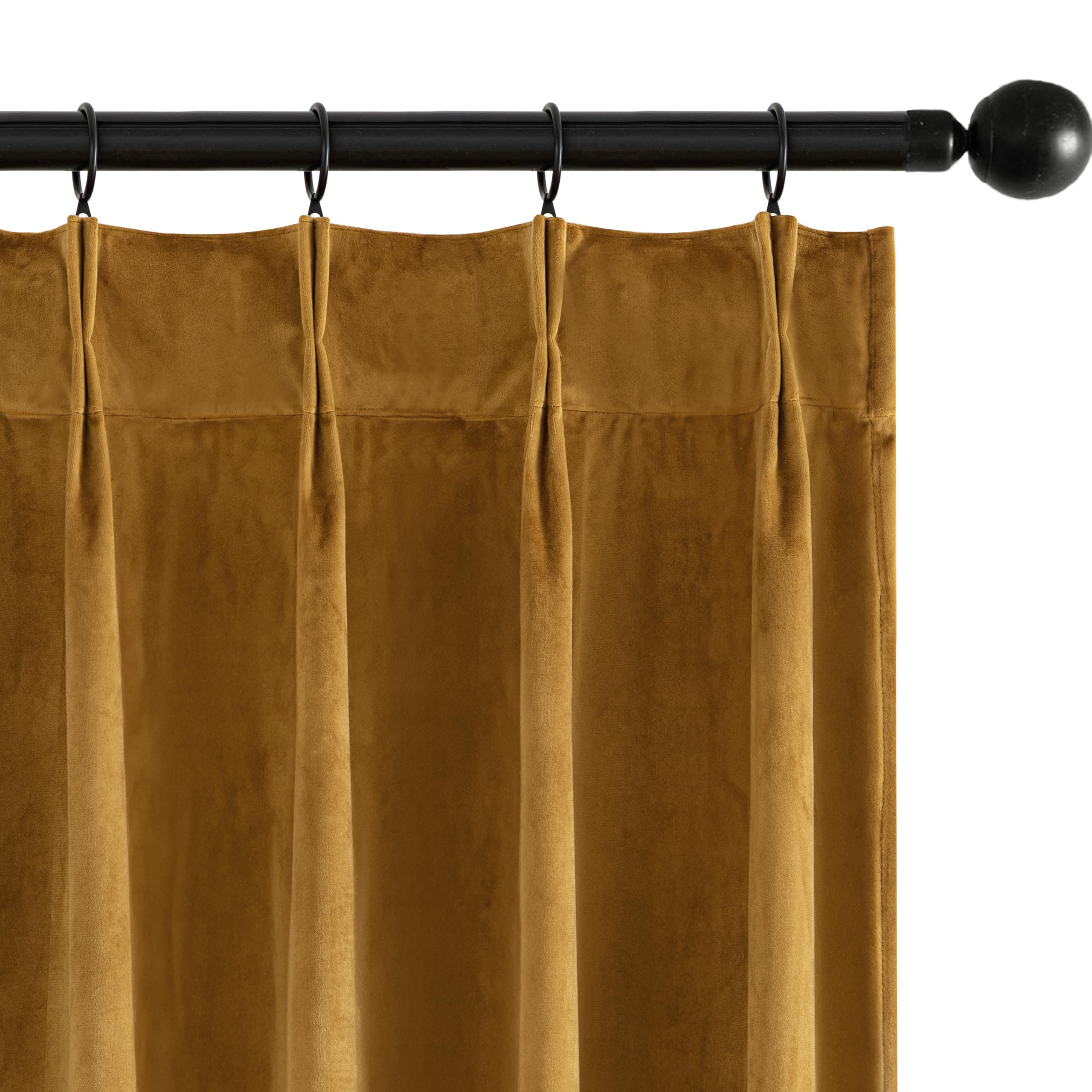 Photo 1 of MIULEE Gold Velvet Blackout Curtains 96 inches Long, Pinch Pleated Drapes with Hooks, Thermal Insulated Pleat Design Luxury Panels for Living Room Bedroom, Set of 2