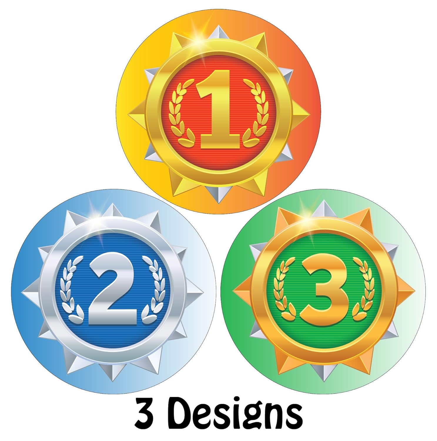 144 Sports Day Reward Stickers 1st, 2nd, 3rd Postion Parents Teachers