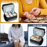 CURMIO Double Layer Medicine Storage Bag Family First Aid Organizer Black view 5
