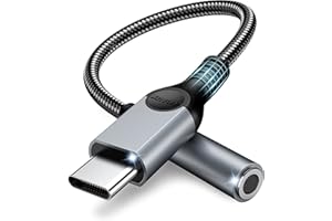 ZOOAUX USB Type C to 3.5mm Headphone Jack Adapter, USB C to Aux Audio Dongle Cable Cord for iPhone 15 Pro Max 15 Pro 15 Plus 15, Pixel,Samsung S24 S23 S22+ S21 S20 Ultra S20+ for ipad Pro(Grey)
