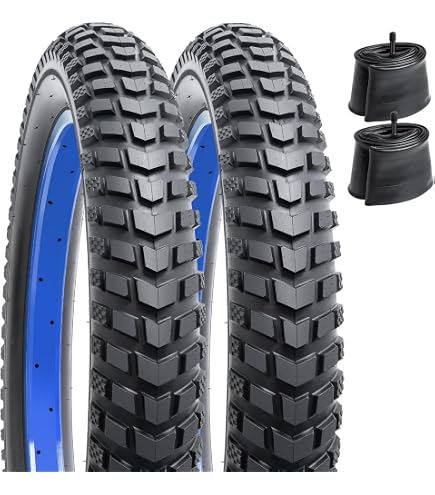 thumbnail image 2 of YUNSCM 20" Bike Tire & Tube Combo Kit (2 Tires + 2 Tubes + 2 Rim Strips) - Fits 20x1.95 To 20x2.125 Bicycles 2 of 12