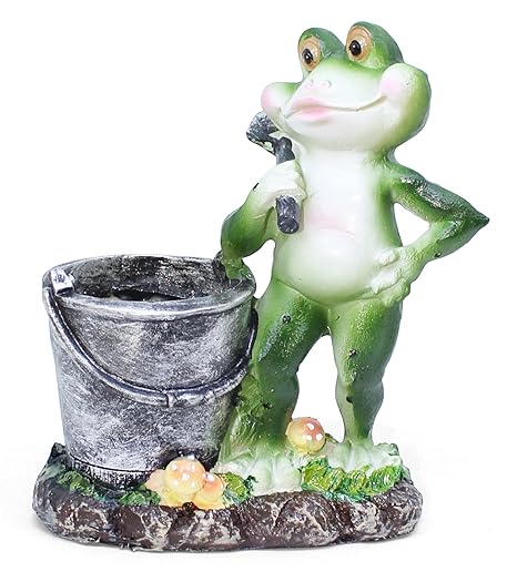 Tied Ribbons Miniature Frog Statue | Garden Decor Items | Garden Decor For Balcony | Outdoor Decor Animals | Christmas Decor For Home