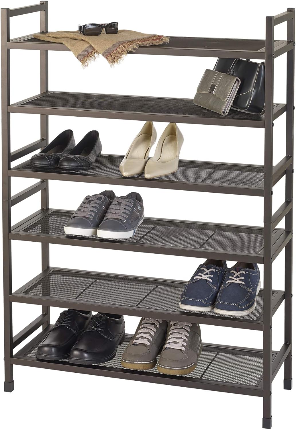bamboo shoe rack amazon on Amazon Com Neatfreak Heavy Duty 3 Tier Stackable Metal Shoe Rack Mocha Home Kitchen