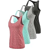 Air Curvey Workout Tank Tops for Women Yoga Racerback Tanks Athletic Quick Dry Activewear 4 Pack