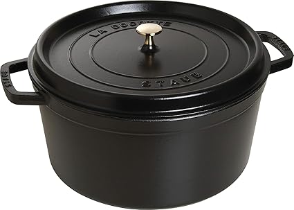 STAUB Cocotte Redonda, Hierro Fundido, Negro Mate, 34 cm