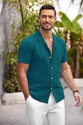 COOFANDY Mens Shirt Western Casual Button Up Basic