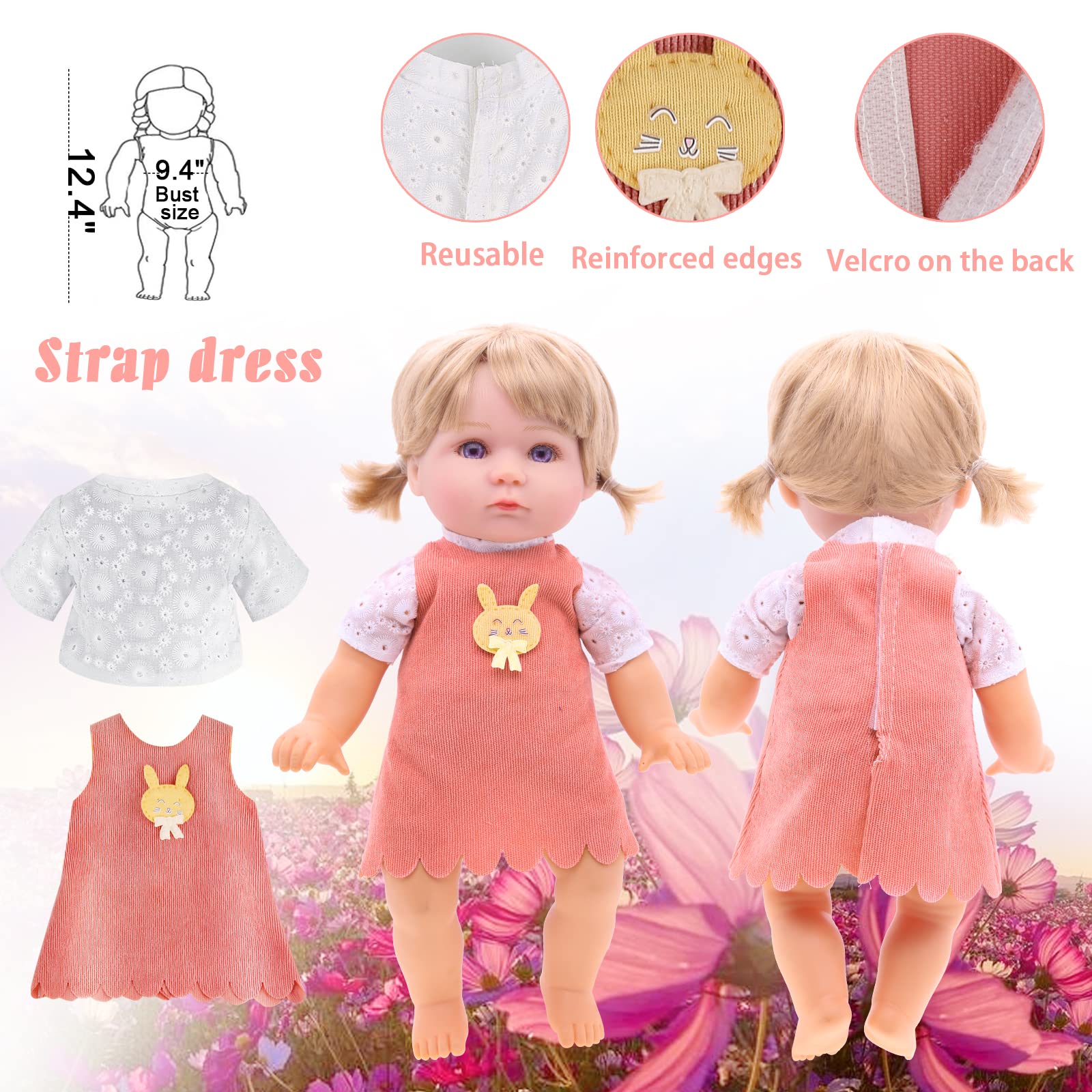 Alive Girl Baby Clothes - 6 Sets 12 Inch Baby Dolls Dress Accessories Include unicorrn Skirt Snow White Dresses Swimsuit Outfits, 12 Inch Doll Clothing for Girls Birthday Xmas Gift