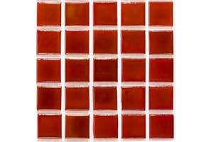 URBN.DESIGN URBN Contemporary Glossy Burgundy Red Iridescent Glass Mosaic Tile for Indoor and Outdoor - Sample Tile (4-1/3 inches x 4-1/3 inches, 0.13 SQ FT)