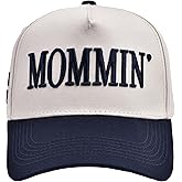 Mommin Trucker Hat for Women Vintage Two Tone Embroidered Baseball Cap Funny Mom Gifts