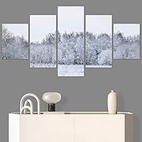 SIGNWIN 5 Panel Canvas Wall Art Modern Art Forest Multicolor Photography Relax/Calm Romantics Scenic for Home Decorations Ready to Hang - 60