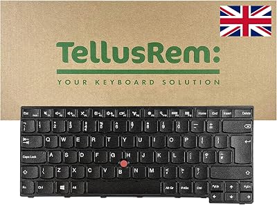 TellusRem UK Non-Backlit Keyboard for Lenovo Thinkpad T460s T470s