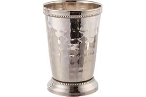 Elegance 12 oz Hammered Mint Julep Cup, Large, Silver