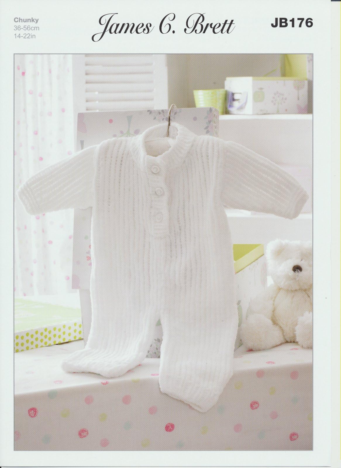 James C Brett Chunky - JB176 Baby All in one suit 36-56 cm (14-22 ins) by James C Brett Patterns