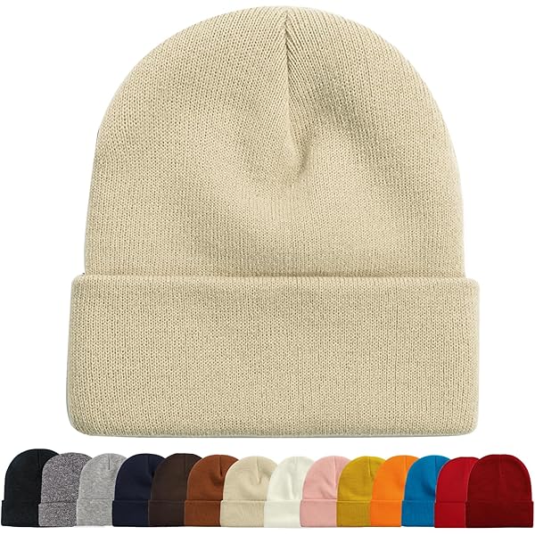 Amazon.com: Rosoz Unisex Beanie Winter Knitted Skull Cuffed