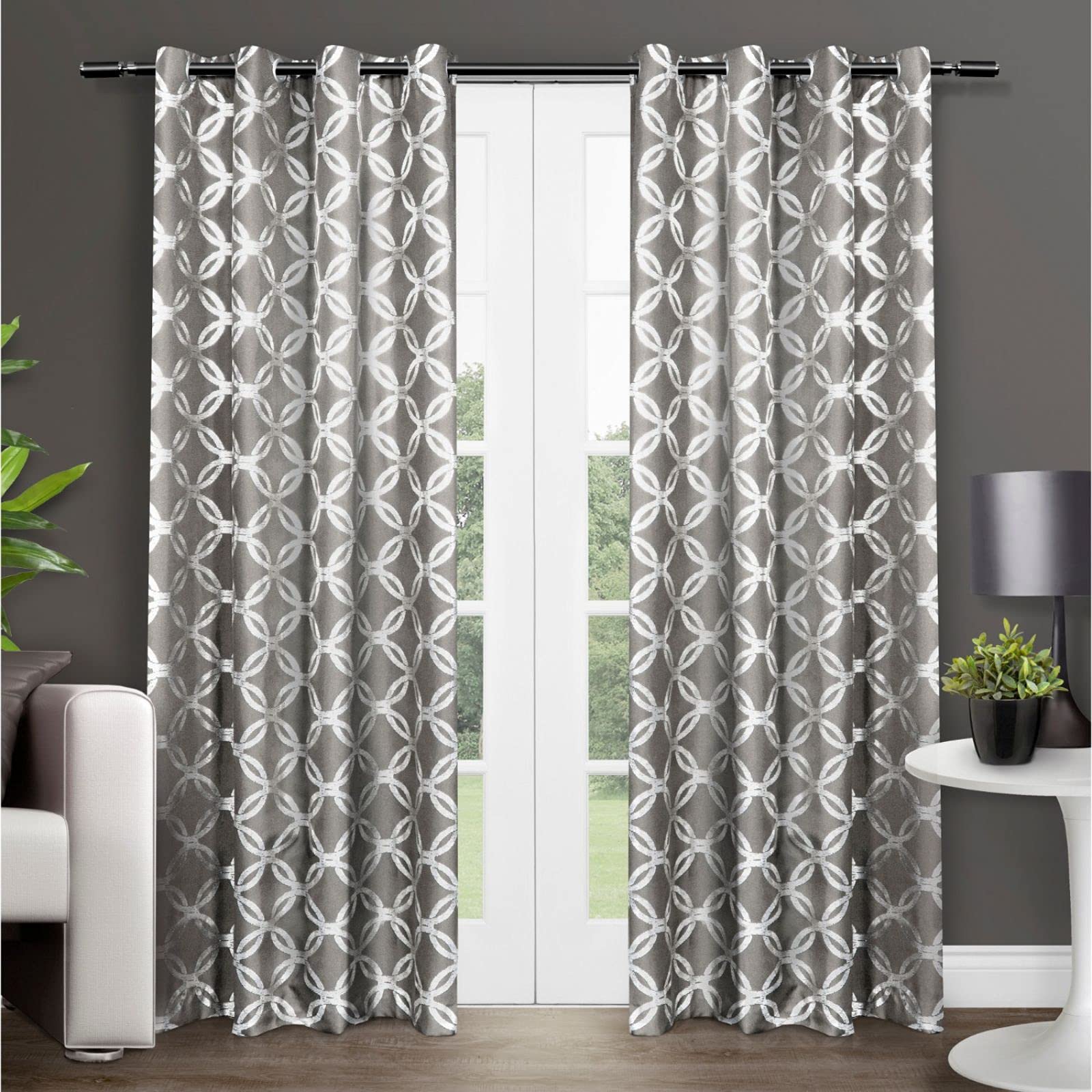 Exclusive Home Curtains Modo Grommet Top Panel Pair, Black Pearl, 54x96, 2 Piece — image 1