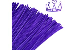 Giwrmu 100 Pieces Pipe Cleaners Chenille Stem, Deep Purple Pipe Cleaners Craft, Fuzzy Sticks Craft Supplies, Colored Pipe Cleaner for Creative Handmade DIY Art Craft Project