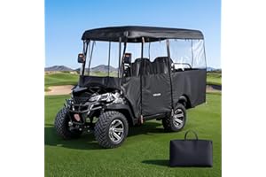 VEVOR Golf Cart Cover, Visible Full-Enclosure 2+2/4 Passenger Golf Cart, 600D Waterproof Oxford Fabric Club Car Cover Fits Mo