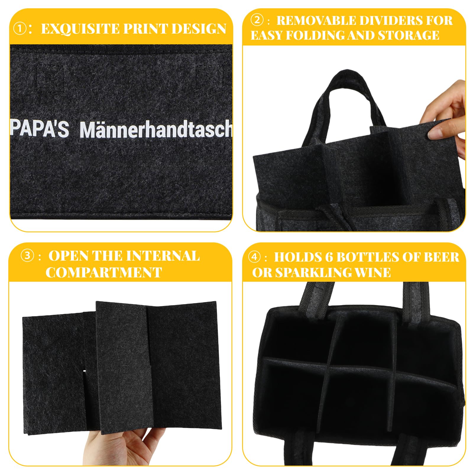 YRsorn Lustige Geschenke für Papa - Väter Geburtstagsgeschenk, Papa's Männerhandtasche Bier, Vatertagsgeschenk für Papa, Männertag Geschenke 2