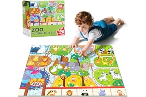 CAERDIED Floor Puzzle Children's Animal Puzzle Large Puzzle 60 Pieces Age 3-6 Years Old Children's Learning Preschool Education Development Toys 4-8 Old Boys and Girls Birthday Gifts