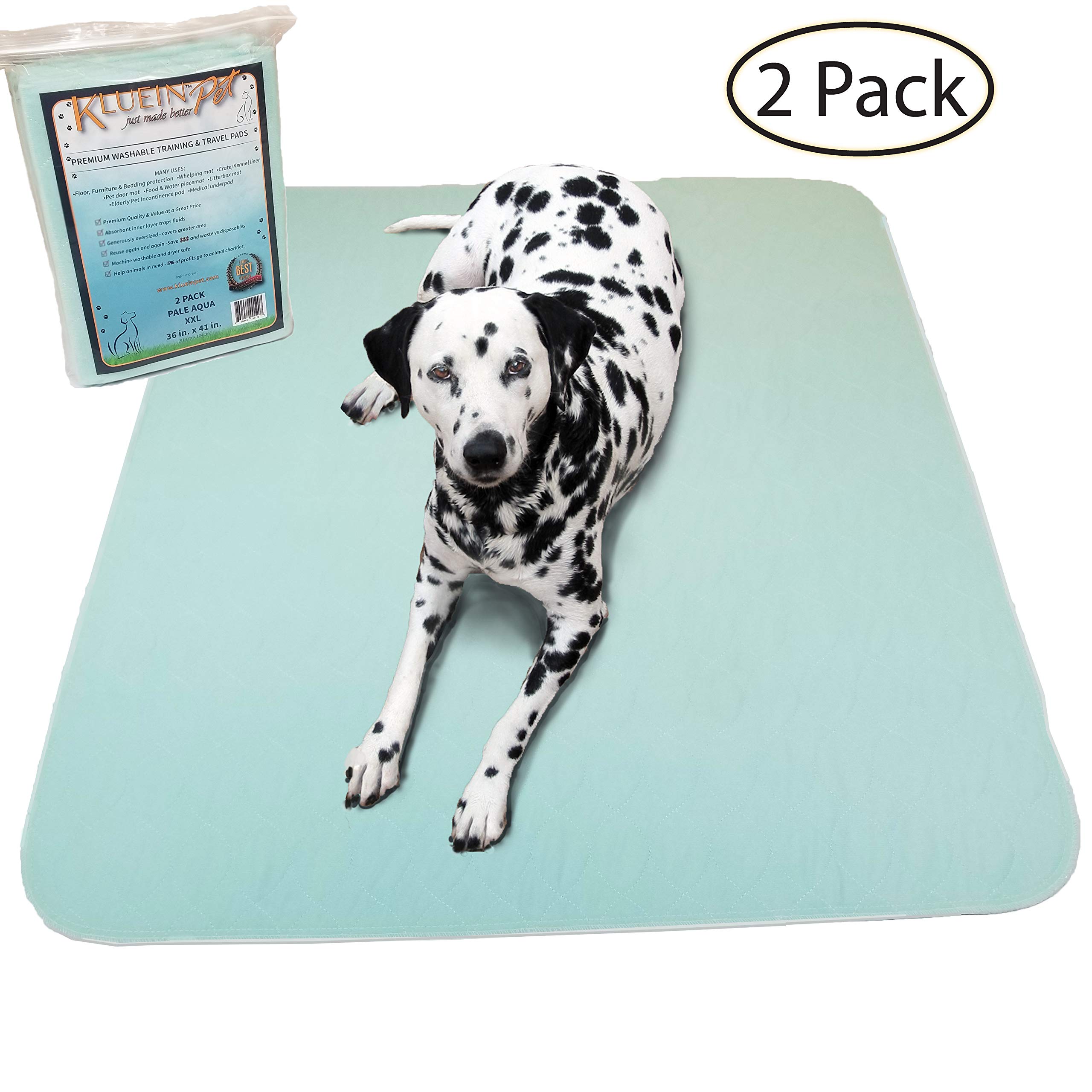Kluein Pet Washable Pee Pads for Dogs, Washable Puppy Pads, 2Pack XXL