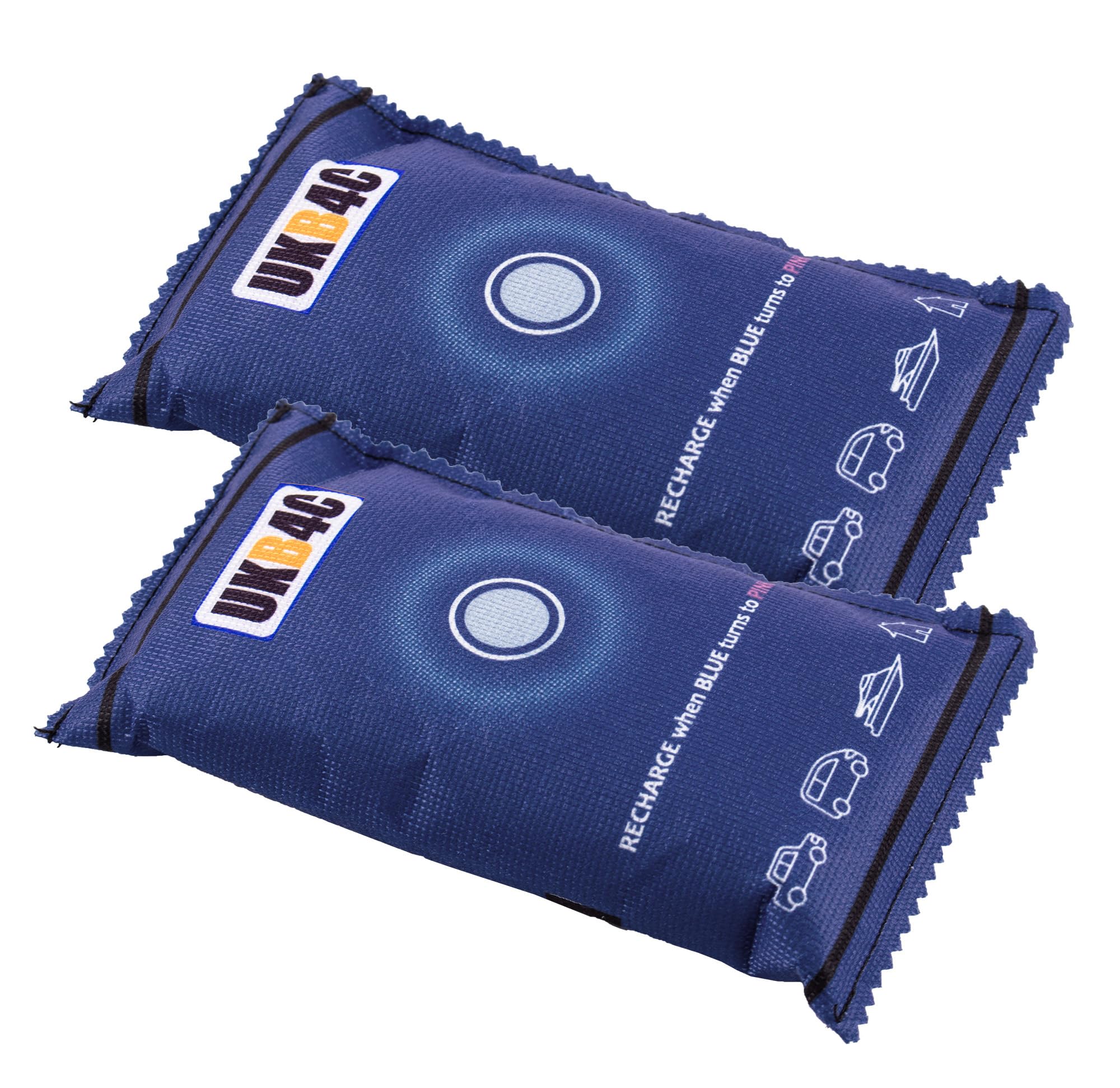 UKB4C Reusable Car Dehumidifier, Eliminates Foggy Windscreen, Moisture Damp Absorber Caravan Van Silica Gel 350g Bags (Pack Of 2)