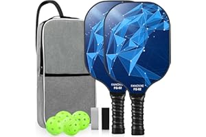 Fanovae Pickleball Paddles, USAPA Approved Carbon Fiber/Fiberglass Surface Pickleball Set of 2/1 with Bag/Cover, Pickle Ball Paddle Set ​for Men Women