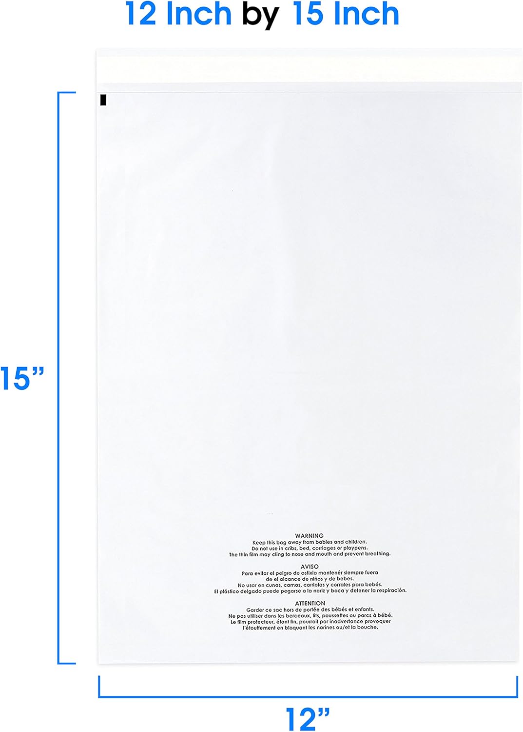 Spartan Industrial || 200 Count - 12” X 15” Self Seal Clear Poly Bags with Suffocation Warning for Packaging, T Shirts & FBA (More Sizes Available) - Permanent Adhesive: Home Improvement