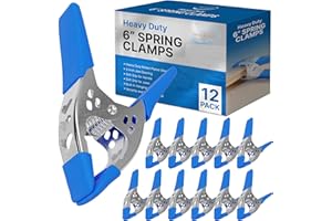 Lot of 12-6" inch Spring Clamp Large Super Heavy Duty Spring Metal Blue - 2.5 inch Jaw Opening