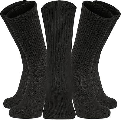 Kensington Men’s Black Sport Socks 10 Pairs Cushioned Cotton Crew Size 6-11