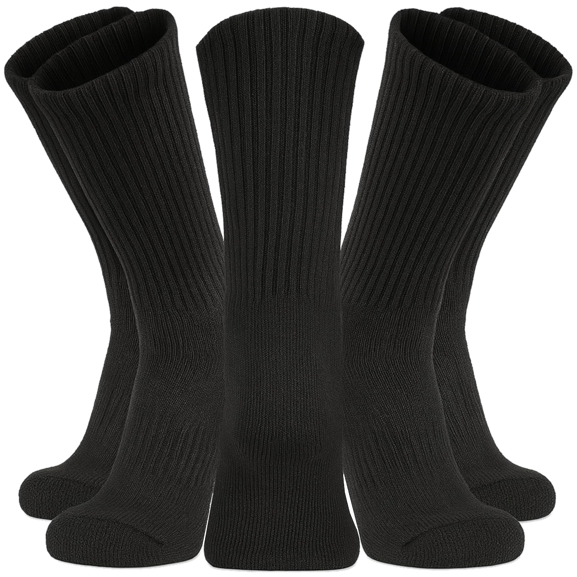 Kensington Menโs Black Sport Socks โ 10 Pairs Cushioned Cotton Crew Socks (Size 6โ11) for Gym, Work & Everyday Wear