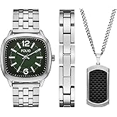 Folio Men's Three-Hand Silver-Tone Watch (Model: FMDFL6077)