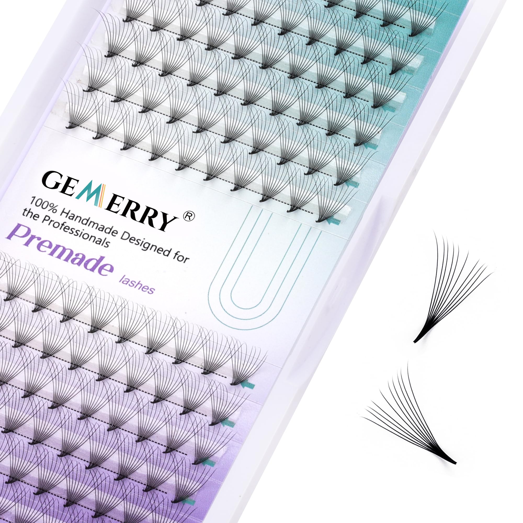 Pre Made Fan Eyelash Extensions 10D Fans 0.07mm D Curl 10mm 10D Cluster Eyelash Extension Premade Fans Volume Russian Individual Lashes Cluster Gemerry Fan Lash Extensions(0.07-10D-D curl-13mm)