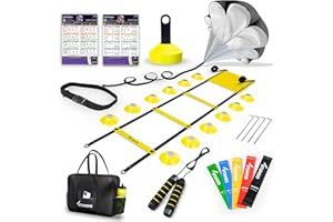 STUHOO Agility Training Equipment Set |Soccer Training Equipment for Kids | Agility Ladder Speed Training Equipment with Bag | Football Training Equipment for Youth, Cones for Footwork