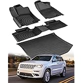 Floor Mats for Jeep Grand Cherokee: 2011-2021 (Not for L) Cargo Trunk Liner, Car Accessories All Weather Rubber Custom Fit for Grand Cherokee 2021 2020 2019 2018 2017 2016-2011 SUV 5-Seat Models Black