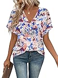 EyMuse Womens V Neck T Shirts Short Sleeve Tops