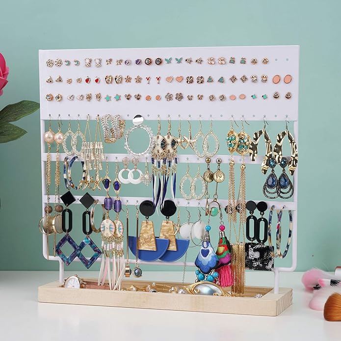 Espositore Per Orecchini In Legno E Ferro - 88 Fori Per Gioielli - Foto 12