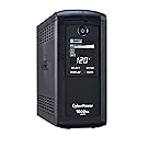 CyberPower CP1000AVRLCD Intelligent LCD UPS System, 1000VA/600W, 9 Outlets, AVR, Mini-Tower
