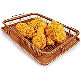 EaZy MealZ Crisping Basket & Tray Set | Air Fry Crisper Basket | Tray & Grease Catcher | Even Cooking | Non-Stick | Healthy C