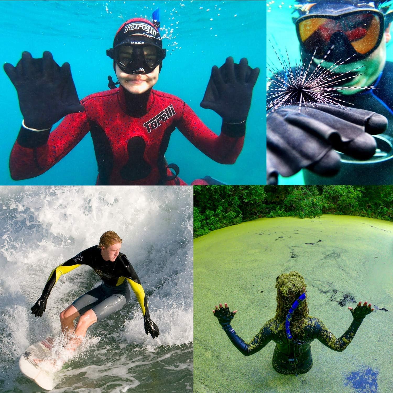 Darkfin Webbed Power Swimming Gloves (1 Pair) for Surfing, Snorkeling, Diving, Ultra Thin Hand Fins for Men and Women, Swim Gear for Water Aerobics and Water Resistance Training : Sports & Outdoors